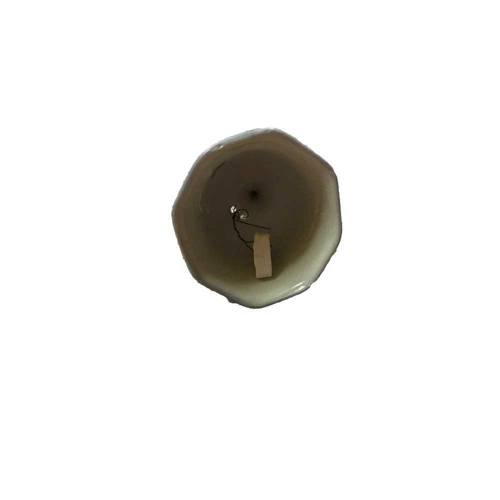 VINTAGE BLUE‎ SNOW VILLAGE MINI CERAMIC BELL WITH SILVER ACCENT  3.25